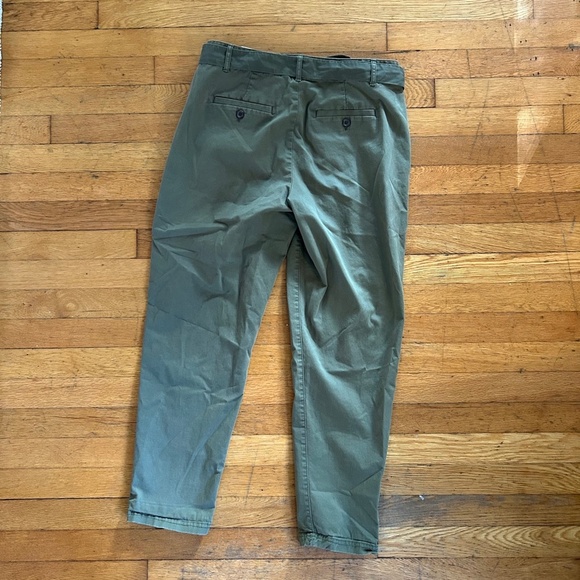 Banana Republic Factory Tie Waist Cropped Chino Womens Size 6 Ivy Green Pants - Picture 5 of 5